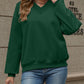 V-Neck Long Sleeve Dropped Shoulder Sweatshirt