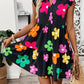 Ruffled Printed Notched Cap Sleeve Dress