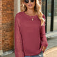 Full Size Round Neck Lace Long Sleeve T-Shirt Plus Size