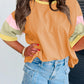 Lovelet Color Block Round Neck Half Sleeve T-Shirt