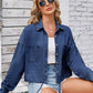 Button Up Long Sleeve Denim Jacket with Breast Pockets
