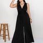 Plus Size V-Neck Wide Leg Jumpsuit