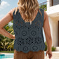 Openwork Round Neck Knit Vest