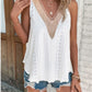 Full Size Eyelet V-Neck Wide Strap Tank