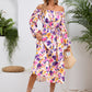 Full Size Printed Long Sleeve Midi Dress