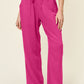 Double Take Full Size Texture Drawstring Straight Pants