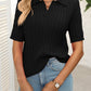 Mandy Cable Knit Johnny Collar Half Sleeve Sweater