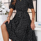 Printed Round Neck Short Sleeve Dress