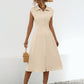 Button Up Cap Sleeve Midi Dress