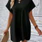 Full Size Round Neck Short Sleeve Mini Dress