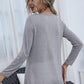 Spliced Lace Contrast Round Neck Top