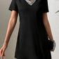 Sequin V-Neck Short Sleeve Mini Dress