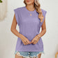 Full Size Eyelet Round Neck Tank
