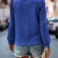 Textured Round Neck Long Sleeve Sweatshirt