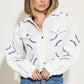 Ball Sequin Dropped Shoulder Raw Hem Jacket