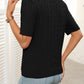 Mandy Cable Knit Johnny Collar Half Sleeve Sweater