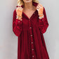 Oh Full Size Collared Neck Long Sleeve Mini Dress