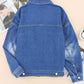 Collared Neck Button Up Denim Jacket