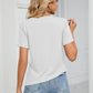Ruched Hem Detail Crewneck T-Shirt