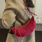 PU Leather Strap Suede Shoulder Bag