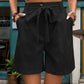 Tied High Waist Shorts with Pockets
