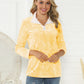 Shiny Tie-Dye Half Button Long Sleeve T-Shirt