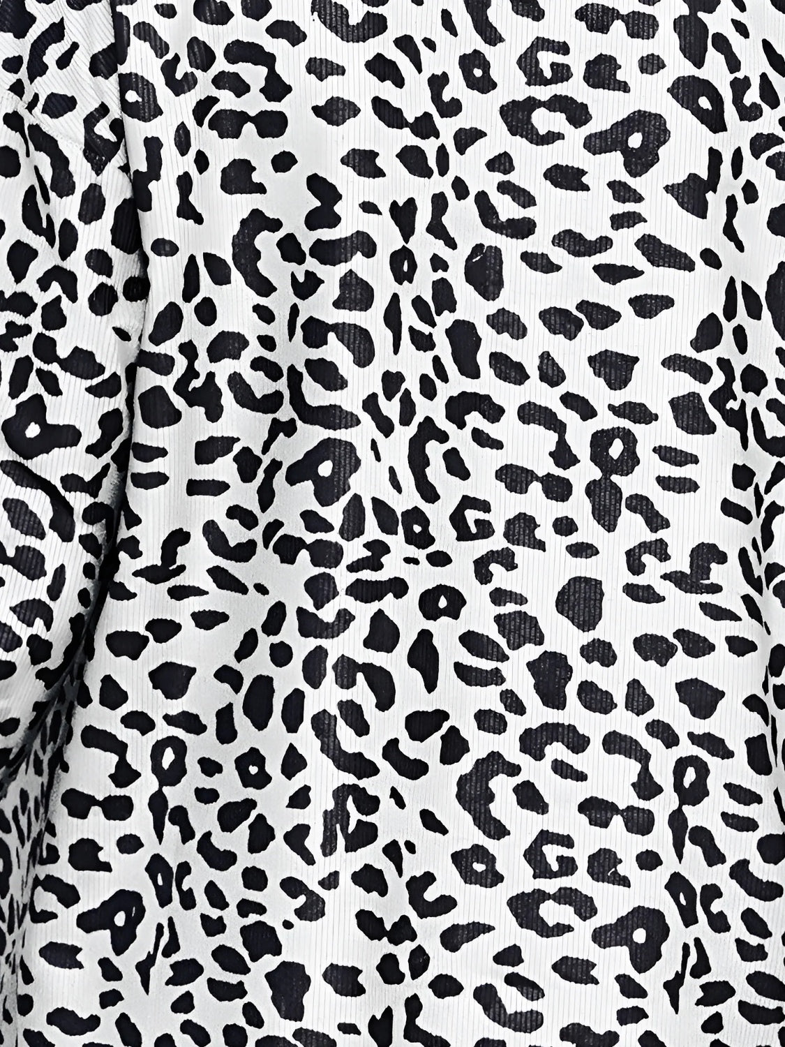 Full Size Leopard Collared Neck Button Up Long Sleeve Jacket