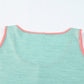 Leopard Color Block Decorative Button Tank