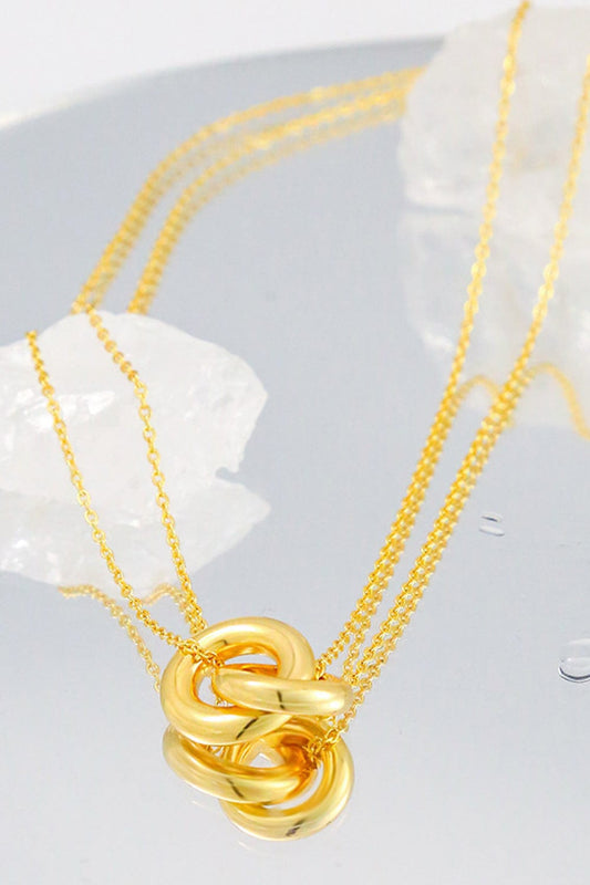 Halo Crown Jewelry Linked Ring Pendant Chain Necklace