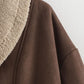 Fuzzy Collared Neck Long Sleeve Jacket