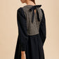 Annie Wear Tie Back Plaid Round Neck Mini Dress
