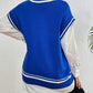 Pearl Trim Contrast V-Neck Sweater Vest
