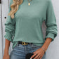 Ribbed Round Neck Long Sleeve T-Shirt