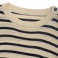 Striped Round Neck Long Sleeve Knit Top