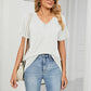 Decorative Button V-Neck T-Shirt