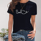 Full Size SMILE Round Neck Short Sleeve T-Shirt