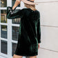 V-Neck Slit Sleeve Mini Dress