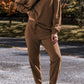 Side Slit Round Neck Long Sleeve Top and Pants Set