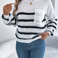 Striped Round Neck Long Sleeve Sweater
