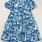 Printed Notched Short Sleeve Mini Dress