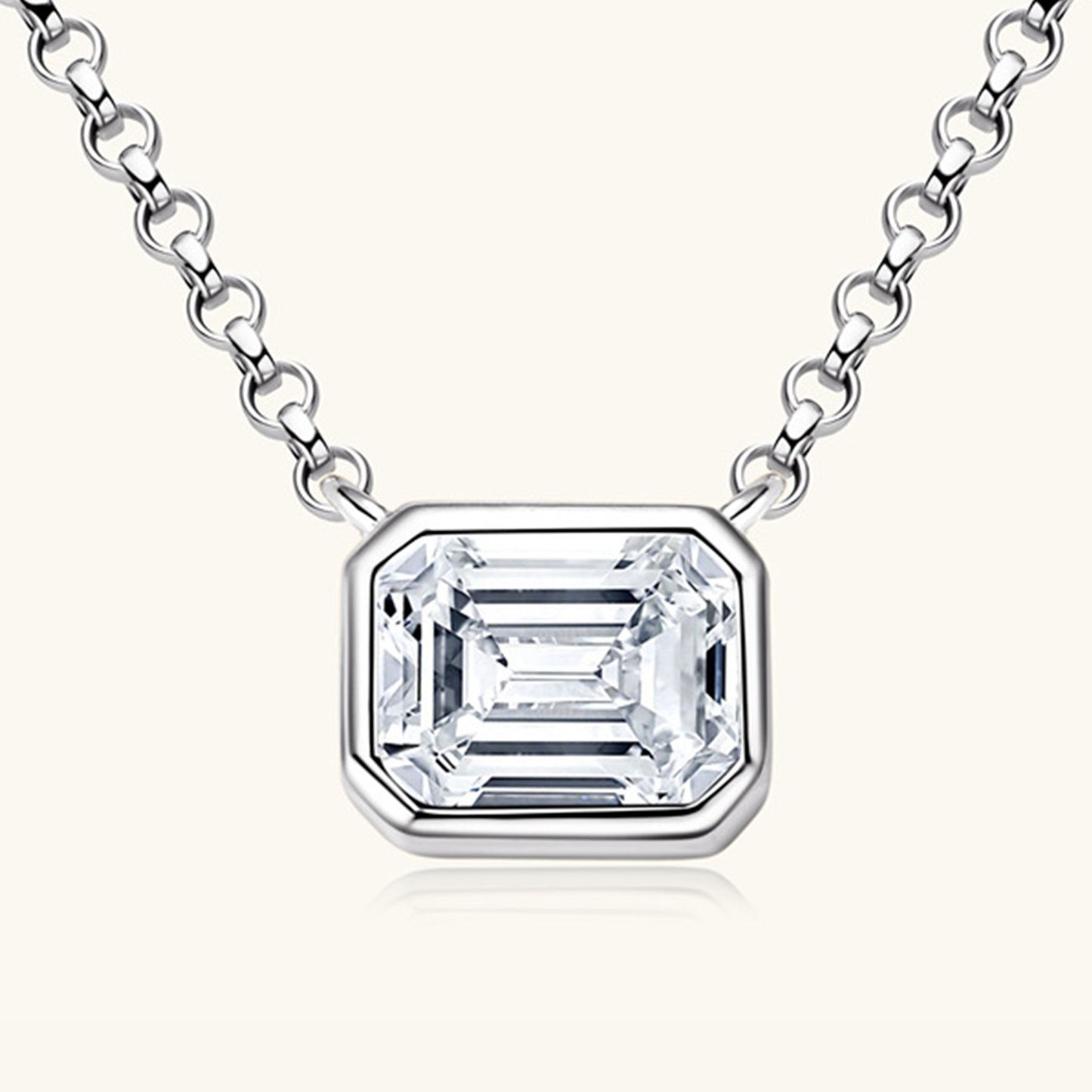 1 Carat Moissanite 925 Sterling Silver Pendant Necklace 💜