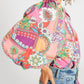 Printed Tie Neck Three-Quarter Sleeve Blouse