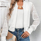 Baseball Collar Lace Patchwork Long Sleeve Jacket