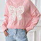 Bow Turtleneck Long Sleeve Sweater