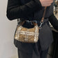 Fuzzy Polyester Mini Handbag with Zipper