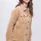 Love Tree Corduroy Button Up Jacket with Sherpa Inside