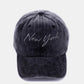 Zenana Washed Embroidered City Baseball Cap