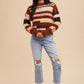 Annie Wear Color Block Round Neck Long Sleeve Sweater