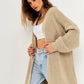 Open Front Long Sleeve Longline Cardigan