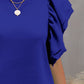 Round Neck Flounce Sleeve Blouse